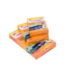 Paquet de 100 pellicules de plastification pour badges MINTRA dos adhésif 125 microns