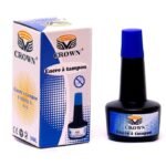 Lot de 12 Flacons d'encre à tampon Crown Bleu 30ML (E030B)