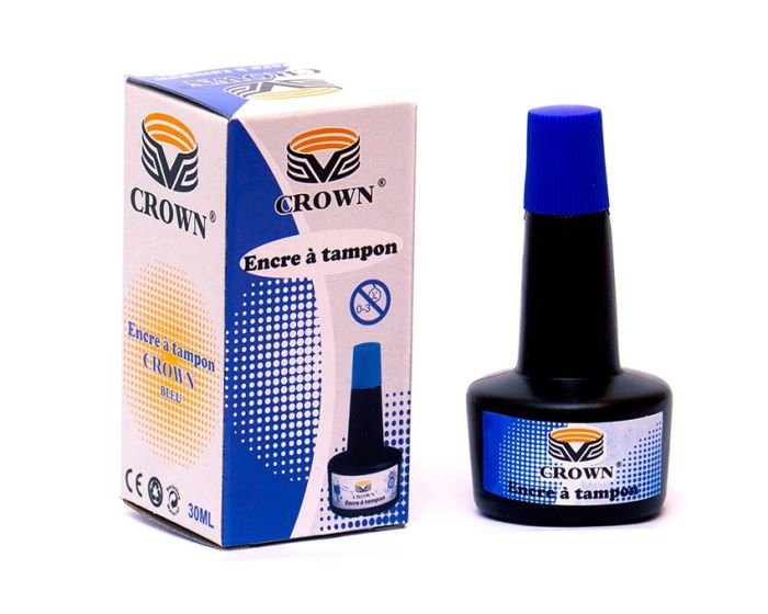 Lot de 12 Flacons d'encre à tampon Crown Bleu 30ML (E030B) – Image 2