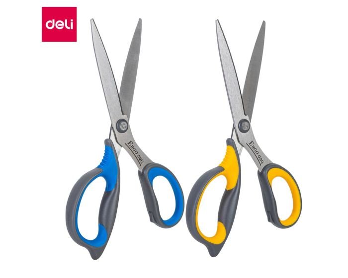 Lot de 12 Ciseaux  de bureau tranchants Deli-E77759 en acier inoxydable - 175 mm assortis – Image 3