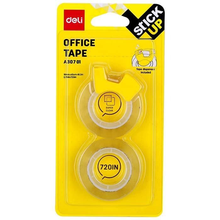 Lot de 16 Ruban adhésif de bureau transparent 18 mm x 18,3 m Deli EA30701 - 2 pièces/Lot – Image 2