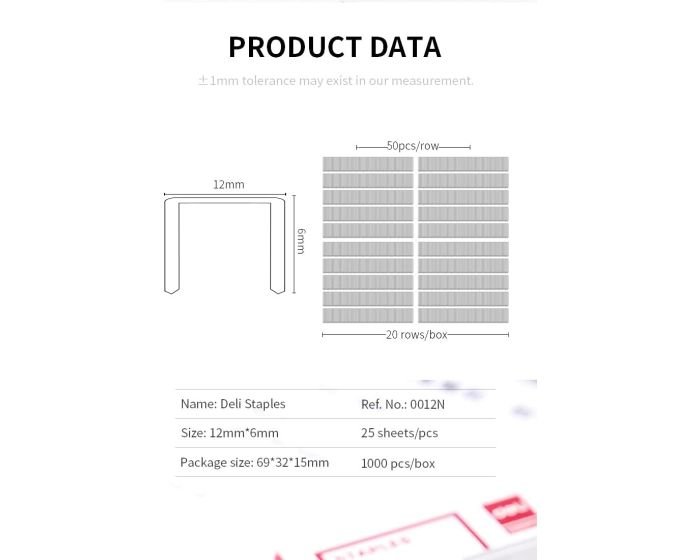 Lot de 20 boites de 1000 Agrafes deli-E0012N 24/6 Sécurise jusqu'à 25 feuilles argent – Image 8