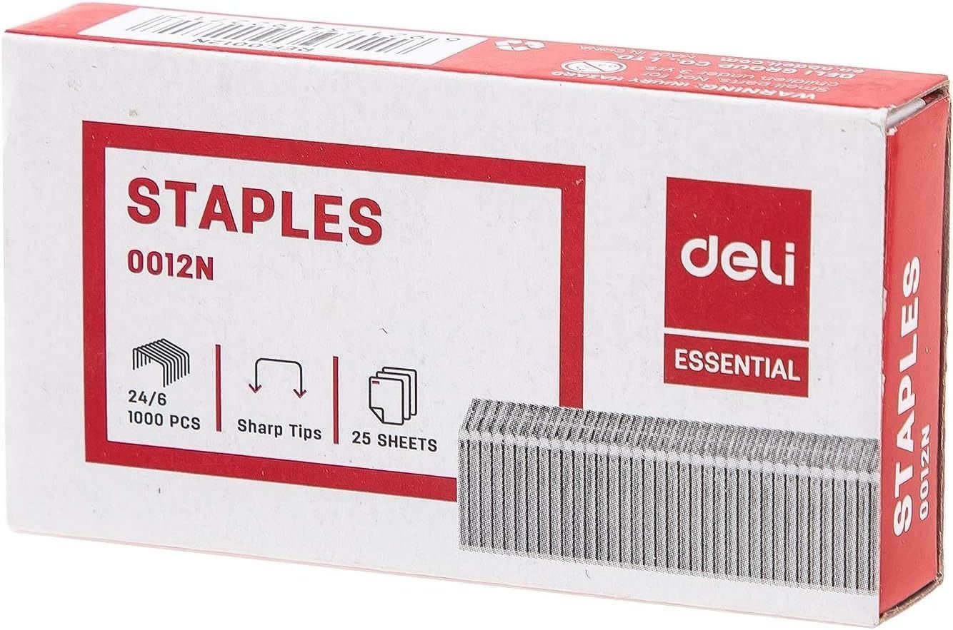 Lot de 20 boites de 1000 Agrafes deli-E0012N 24/6 Sécurise jusqu'à 25 feuilles argent – Image 4