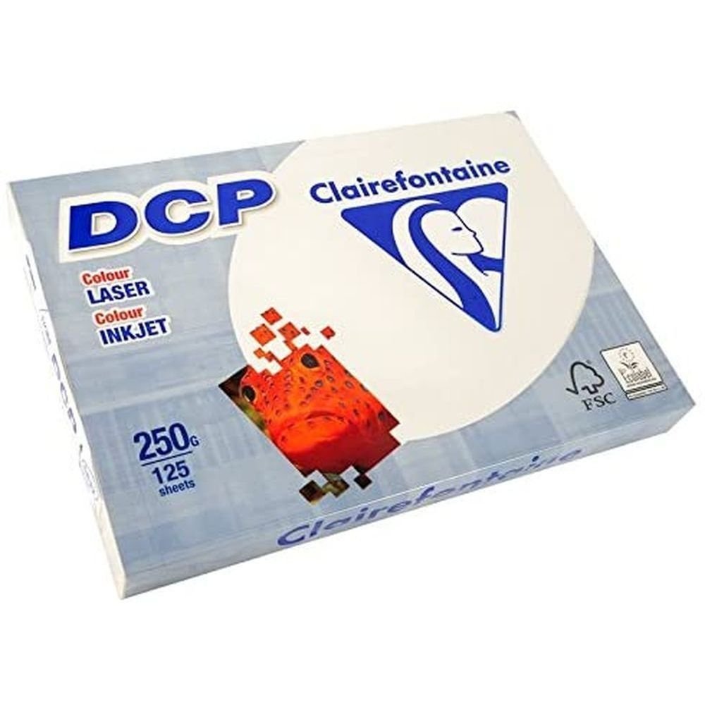 LOT DE 5 RAMETTE PAPIER A4 CLAIREFONTAINE DCP  250G/M²  IVOIRE 125 FEUILLES (6832C) – Image 2