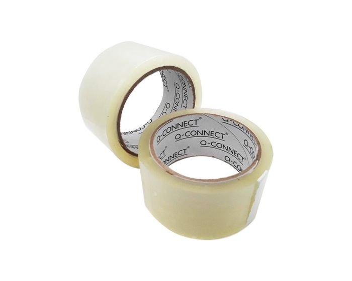 Lot de 6 rouleaux de ruban adhésif d’emballage Q-connect – 40 microns – 48 mm × 100 m – Transparent (KF16905) – Image 2