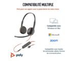 Micro-casque POLY Blackwire 3225 stéréo USB + Connexion 3,5 mm (8X229AA)