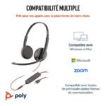 Micro-casque POLY Blackwire 3225 stéréo USB + Connexion 3,5 mm (8X229AA)