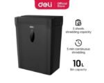 Destructeur de papier à alimentation automatique Deli ET015 10 Litres 5 feuilles noir – Image 6