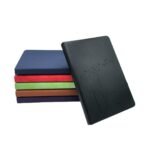 Notebook Papier ivoire 90 gr 120 pages lignées Ouverture à plat 180° Couverture cuir grainé Coloris au choix – Image 4
