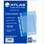 Paquet de 100 Pochettes perforées Atlas As-f32428 A4 40 MICRONS ULTRA RÉSISTANTES