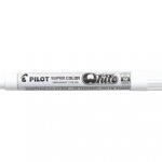 Boite de 12 Marqueurs permanents PILOT Super Color Multi-surfaces - Blanc - Pointe Moyenne