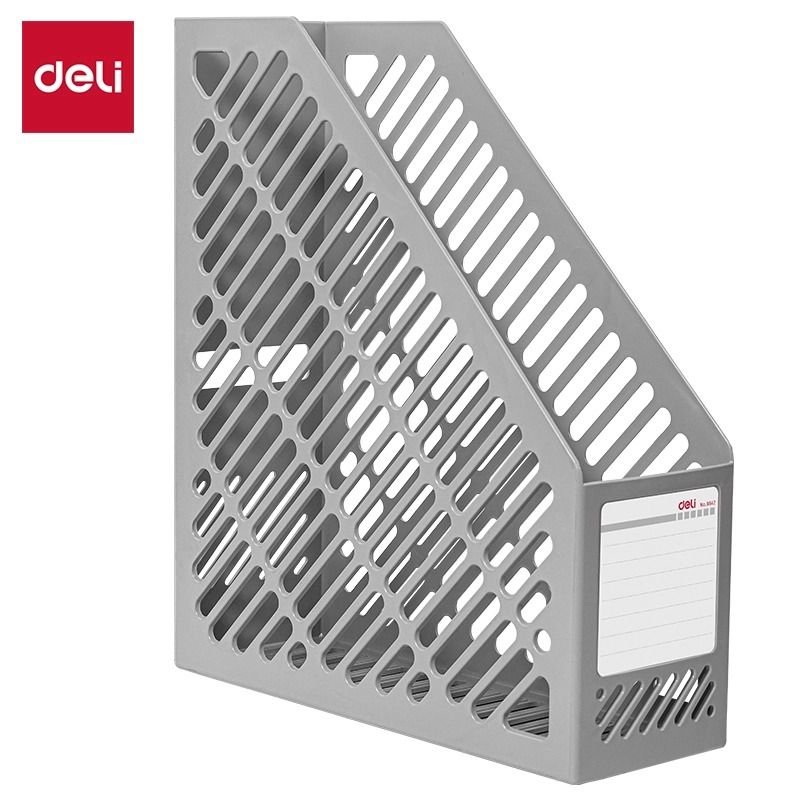 Porte-revues en plastique Deli E9842 – 1 compartiment 259 mm x 90 mm x 293 mm , coloris gris ou noir – Image 3