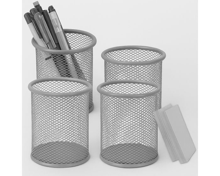 Pot à crayons en métal gris M.Office – Design robuste et élégant – Image 2