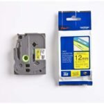 Rouleau ruban TZ laminé Brother 12mm Noir sur fond jaune
