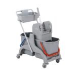 CHARIOT DE MENAGE GREY DOUBLE BUCKET 2 X 25L WITH UPPER BUCKET WITH SIDE PRESS (SCPEC50BS)