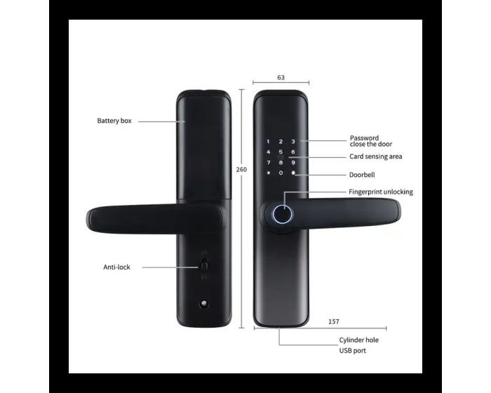 Serrure de porte intelligente électronique Smart Door Lock WIFI coloris au choix (ES267F WIFI) – Image 2