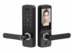 Serrure de porte intelligente SMART LOCK – TUYA WiFi App, Déverrouillage par Reconnaissance Faciale, Empreinte, Code, Carte & Clé – Noire