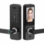 Serrure de porte intelligente SMART LOCK – TUYA WiFi App, Déverrouillage par Reconnaissance Faciale, Empreinte, Code, Carte & Clé – Noire