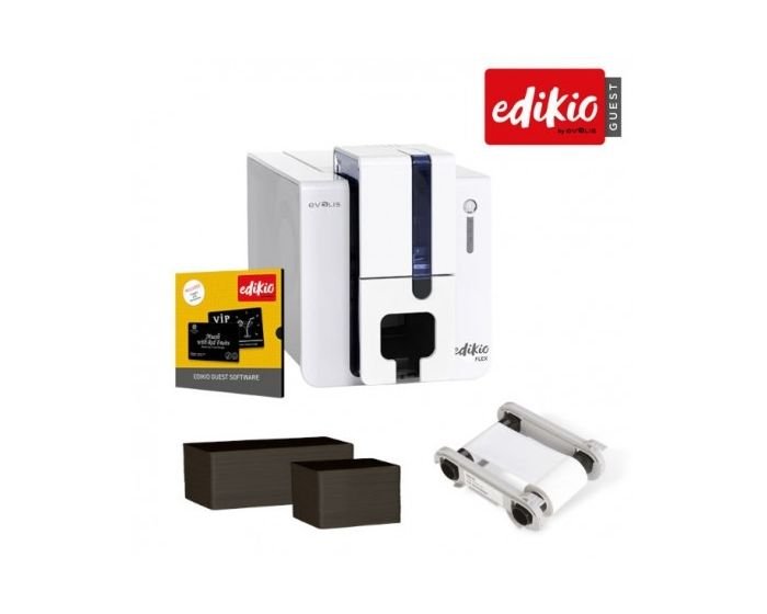 Solution Edikio Guest Flex de Evolis Type Simple Face qui imprime sur des Carte PVC Noir 0.76 MM – Image 4