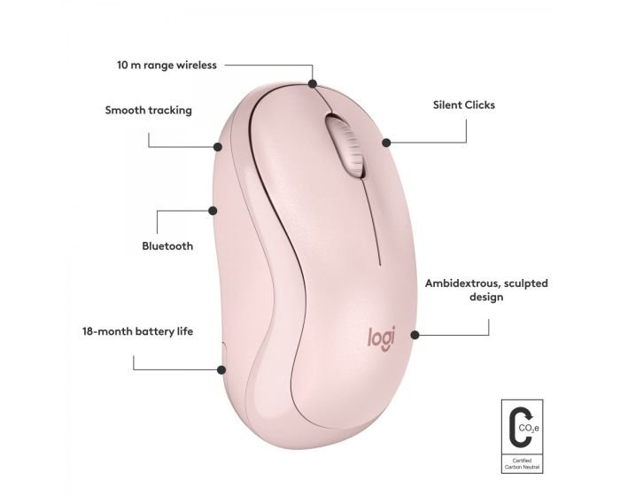 Souris sans fil Bluetooth LOGITECH M240 - Rose (910-007121) – Image 4