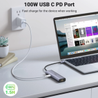 Station d accueil Ugreen USB-C 7 en 1 Supporte PD (Power Delivery) 100W Recharge (90568) – Image 3