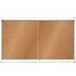 Tableau d'affichage 2x3 en liège avec portes coulissantes de 8 Feuilles