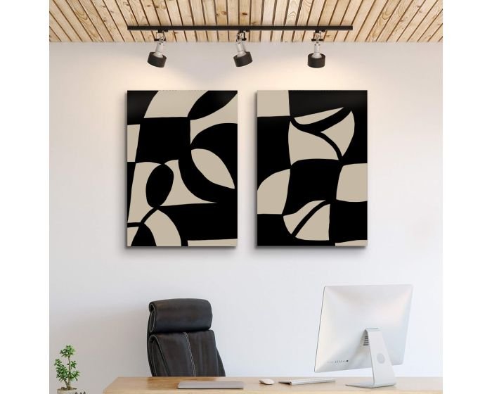 Tableau décoratif art Black shapes L60 x H90 cm x2 Premium - intérieur art design , décoration espace pro – Image 2