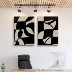 Tableau décoratif art Black shapes L60 x H90 cm x2 Premium - intérieur art design , décoration espace pro – Image 4