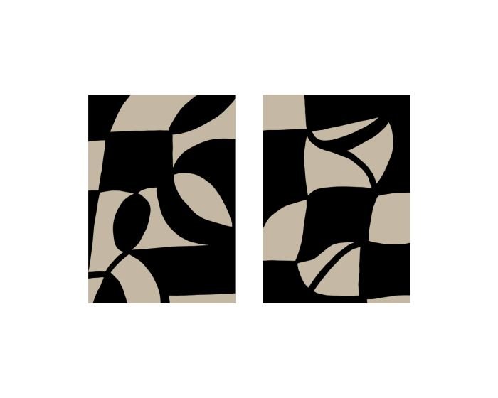 Tableau décoratif art Black shapes L60 x H90 cm x2 Premium - intérieur art design , décoration espace pro – Image 3
