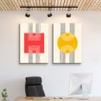 Tableau décoratif art Connection L60 x H90 cm x2 Premium - intérieur art design , décoration espace pro – Image 2