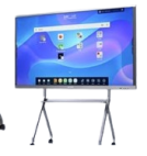 Trépied Mobile Professionnel Support Ecran 86" Accent Couleur Noir – Image 3