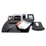 Ensemble de Bureau en simili cuir Croco 9 pièces – Image 2